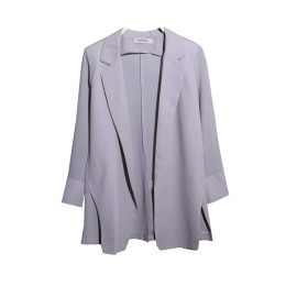Designed women's mid-length loose chiffon small suit, customized summer white suit, sun protection coat, thin coat, air-conditioned shirt, chiffon suit jacket SKLS133 Designed women's mid-length loose chiffon small suit, customized summer white suit, sun protection coat, thin coat, air-conditioned shirt, chiffon suit jacket SKLS133